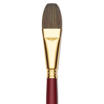 Open in modal - Blick Master Synthetic Kolinsky Brush - Short Handle, Flat Wash, Size 3/4", close-up