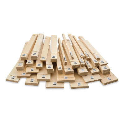 Bud Nosen Basswood Sheets - Several sizes of Basswood sheets shown stacked