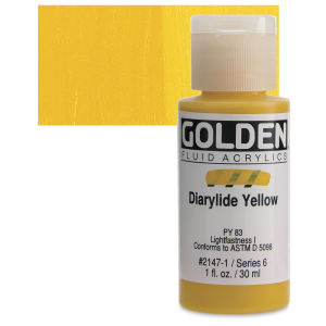 Golden Fluid Acrylics - Diarylide Yellow, 1 oz bottle
