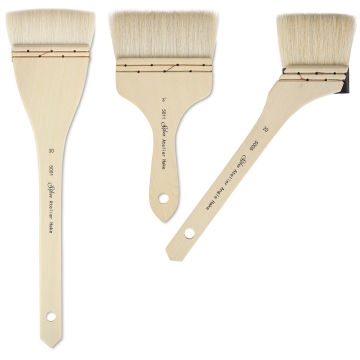 Silver Brush Atelier Hake Brush - 3 Types of Hake brushes shown upright
