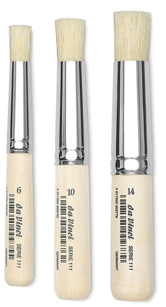 Da Vinci Artist Bristle Stencil Brushes - Series 111 with extra short handles