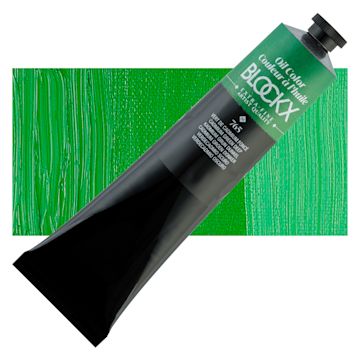 Open in modal - Blockx Artist Oil Color - Cadmium Green Deep, 200 ml Tube and swatch