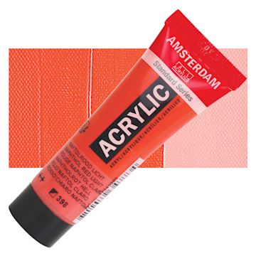 Open in modal - Amsterdam Standard Series Acrylic - Naphthol Red Light, 20 ml Tube and swatch