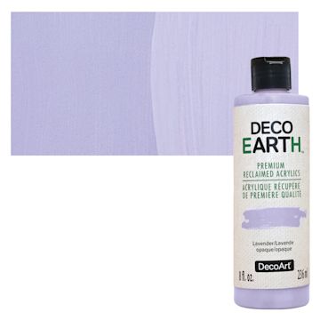 Open in modal - DecoArt DecoEarth Premium Reclaimed Acrylic Paint - Lavender, 8 oz bottle with swatch