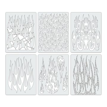 Open in modal - Iwata Artool Freehand Template - Set of 6, Flame-O-Rama 2, Mini Templates