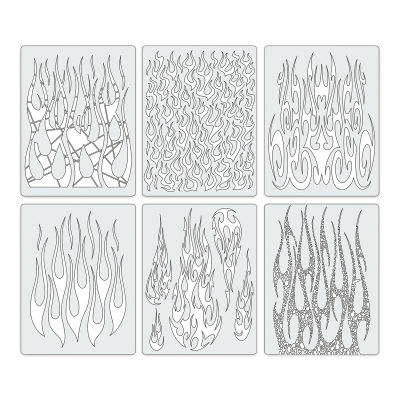 Iwata Artool Freehand Template - Set of 6, Flame-O-Rama 2, Mini Templates