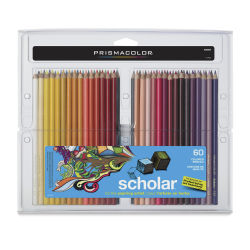 Prismacolor Scholar Art Pencil Set - Assorted Colors, Set of 60 (front of package)