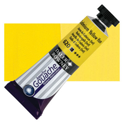 Daler Rowney Aquafine Gouache - Cadmium Yellow Hue, 15 ml, Tube with Swatch