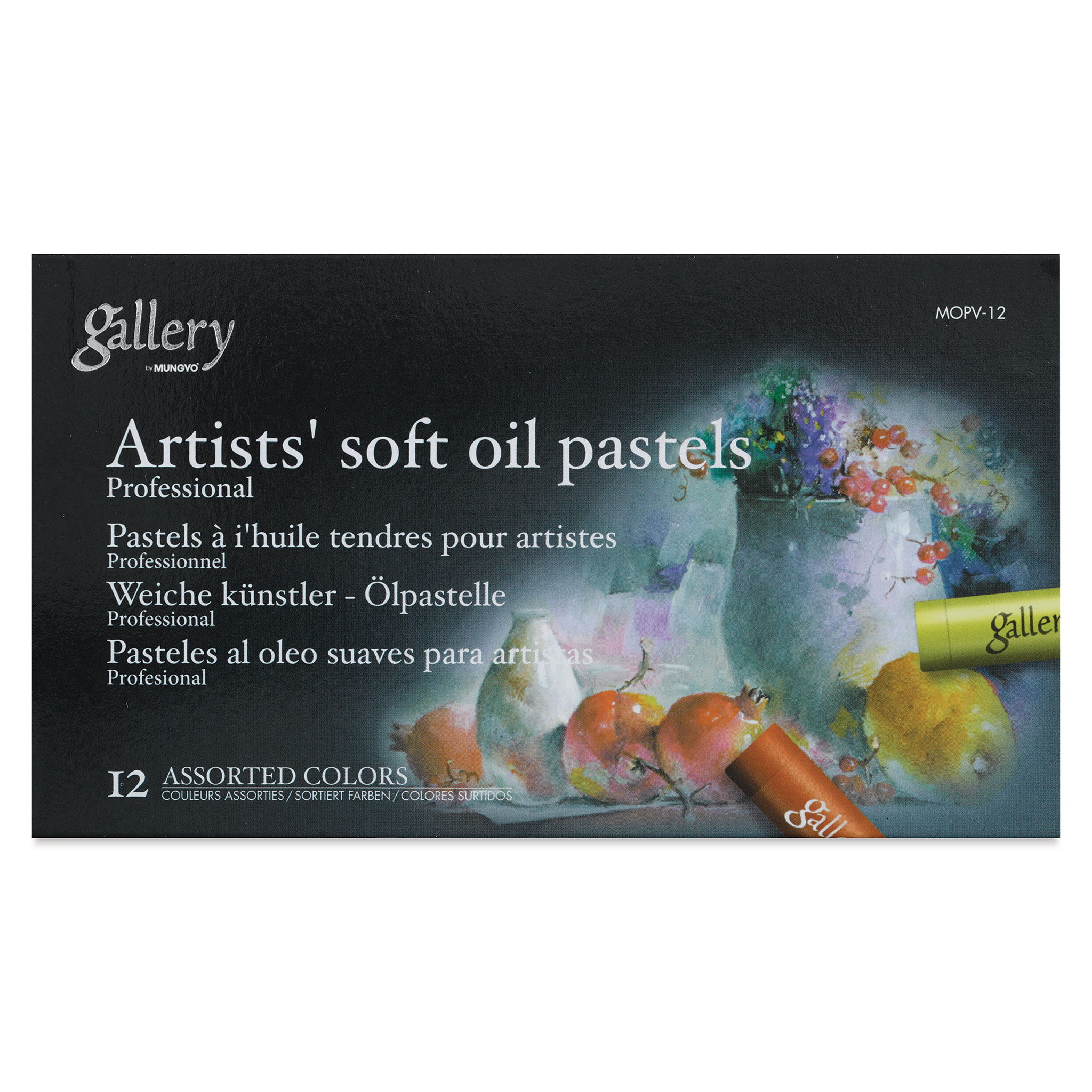 MUNGYO Gallery Artists Soft Oil Pastels MOPV-12 Cardboard Box of 12 Colors