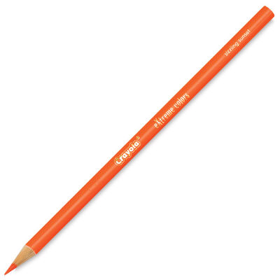 Crayola Extreme Colors Colored Pencils - Angled view of single Neon Orange Pencil
