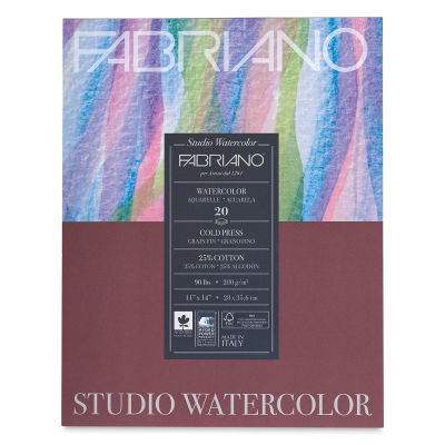 Fabriano Studio Watercolor Pad - 11'' x 14'', 200 gsm, Cold Press, 20 Sheets (front cover)