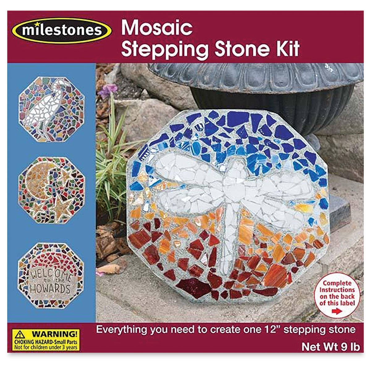 Midwest Products Milestones Decorative Mosaic Leaf Stepping Stone Kit for  Flower Beds, Gardens, and Walkways - 901-11455