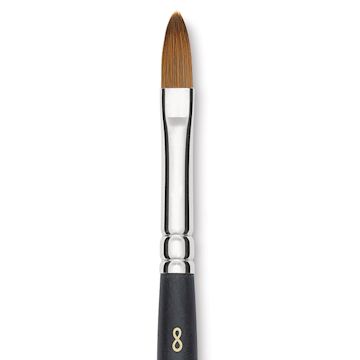 Open in modal - Blick Masterstroke Finest Red Sable Brush - Filbert, Size 8, Short Handle close-up