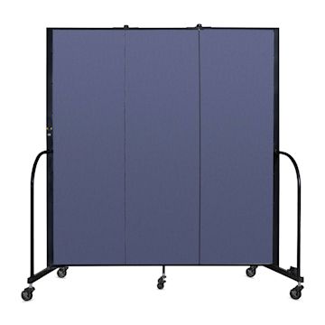 Open in modal - Screenflex Portable Room Dividers - 6 ft, Bright Blue, 3 Panel - front