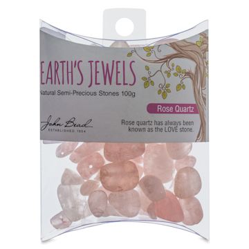 Open in modal - John Bead Earth's Jewels - Front view of package of Rose Quartz Beads