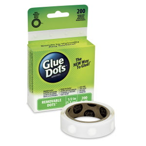 Glue Dots Removable Glue Dots - 1/2", Pkg of 200 (box and roll)