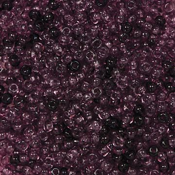Open in modal - John Bead Czech Glass Seed Beads - Transparent Amethyst, Luster Mix, 10/0 - close-up