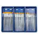 Royal Langnickel Clear Choice Brush Set - Golden Taklon, Flat, Set of 60, Short Handle