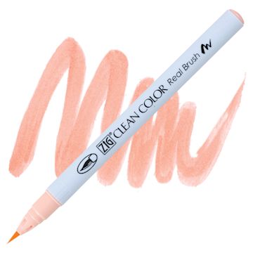 Open in modal - Kuretake Zig Clean Color Real Brush Pen - Tea Rose pen and swatch