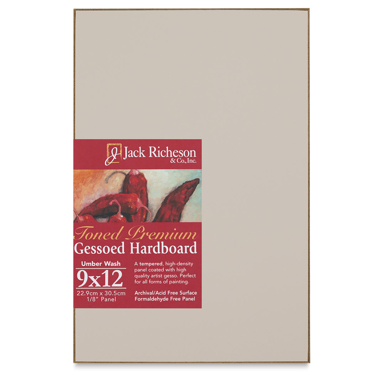 Richeson Toned Gesso Hardboard Panel 6" x 9", Umber Wash BLICK Art Materials