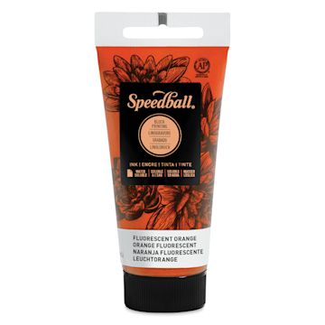 Open in modal - Speedball Water-Soluble Block Printing Ink - Fluorescent Orange, 1.25 oz