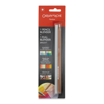 Caran d'Ache Blender Bright Pencils - Front of blister package showing pencil and blender