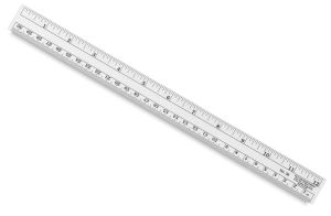 Flexible Inch/Metric Ruler - Angled top view of 12" ruler