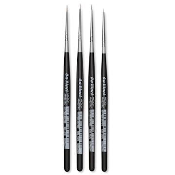 Open in modal - Da Vinci Micro Maestro Kolinsky Brushes - Round, Short Handle, Set of 4, laid out