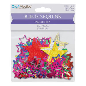 Craft Medley - Sequins, Metallic Letters and Numbers, 1.13 oz (In packaging)