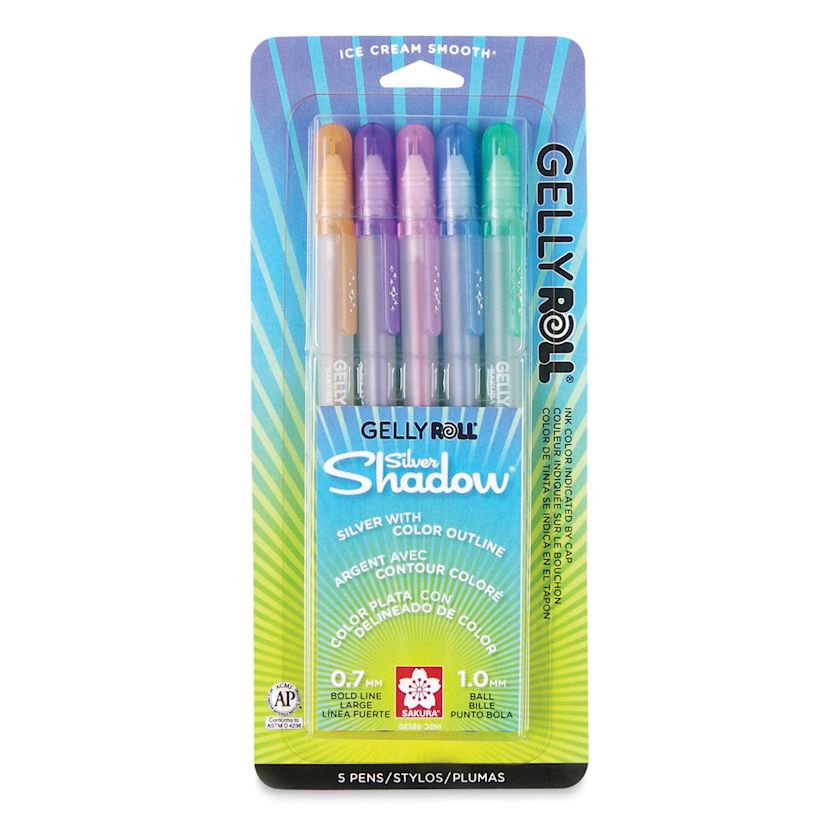 Sakura Gelly Roll Gold-Silver Shadow Pens - Set of 5, Silver Shadow ...