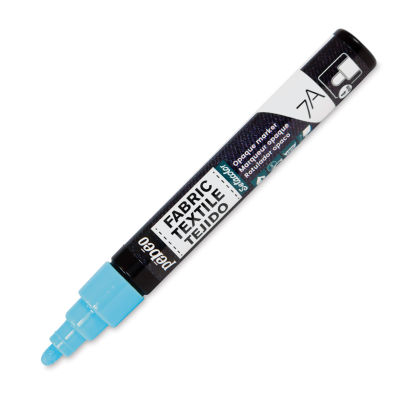 Pebeo 7A Opaque Fabric Marker - Pastel Blue, 4 mm (Cap off)