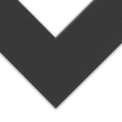 Blick Black Core Pre-Cut Mat - Closeup of Corner of Black Mat