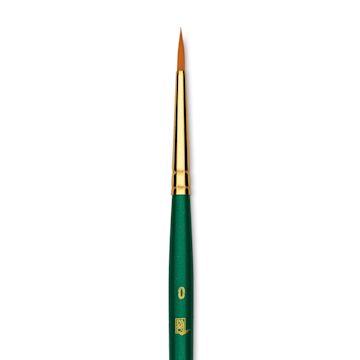 Open in modal - Princeton Good Synthetic Golden Taklon Brush - Round, Short Handle, Size 0 closeup