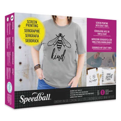 Speedball Beginner Craft Vinyl Screen Printing Kit (Front of packaging)
