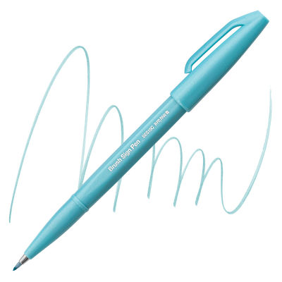 Pentel Arts Brush Tip Sign Pen - Pale Blue