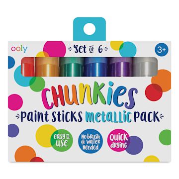 Open in modal - Ooly Chunkies Paint Sticks - Metallic Pack, Set of 6 