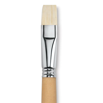 Escoda Clasico Chungking White Bristle Brush - Bright, Long Handle, Size 18