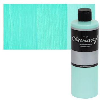Open in modal - Chromacryl Students' Acrylics - Pastel Green, 16 oz bottle and swatch