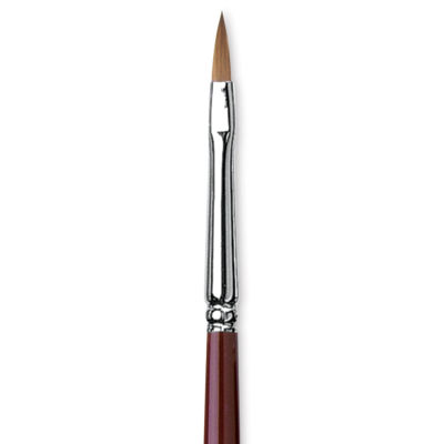 Da Vinci Kolinsky Red Oil Sable Brush - Filbert, Long Handle, Size 2