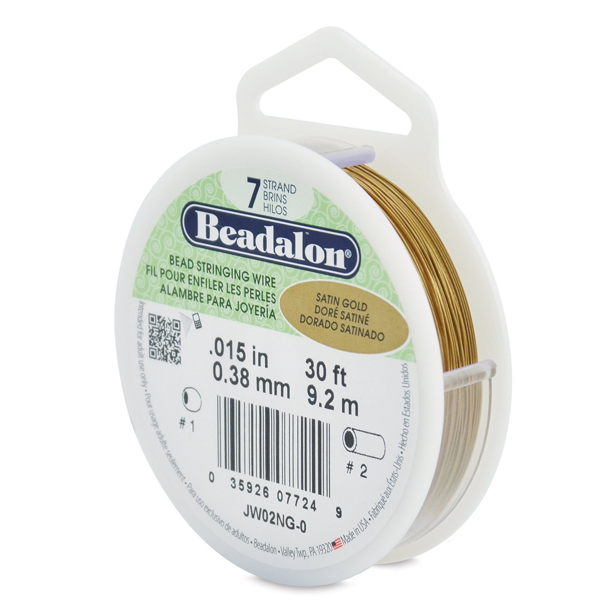 Beadalon 7 Bead Stringing Wire GOLD