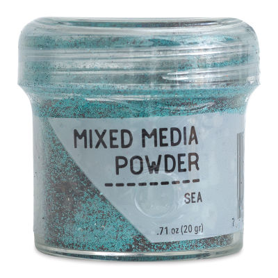 Ranger Mixed Media Powders - Front of Jar of Sea Color Powder