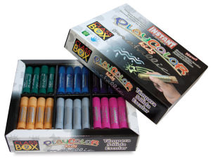 Playcolor Tempera Paint Stick Sets - Package of 72 pc Pocket Size Metallic Class Pack shown open