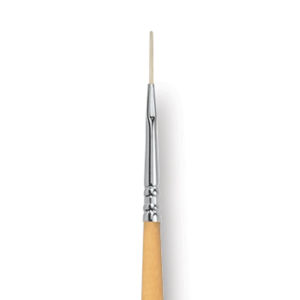 Escoda Clasico Chungking White Bristle Brush - Long Filbert, Long Handle, Size 0
