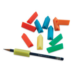 The Pencil Grip Triangle Grips - Pkg of 12 (shown with one grip on an pencil, pencil not included)