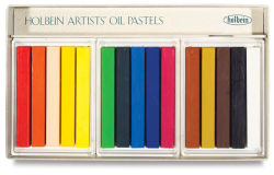 Holbein Artists' Oil Pastel Sets - Components of 15 pc set shown in tray
