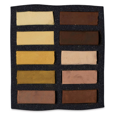 Art Spectrum Extra Soft Square Pastels - Ochre and Siennas, Set of 10