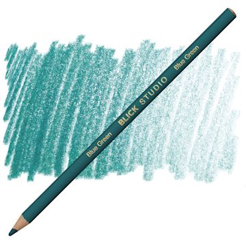 Open in modal - Blick Studio Artists' Colored Pencil - Blue Green pencil and swatch