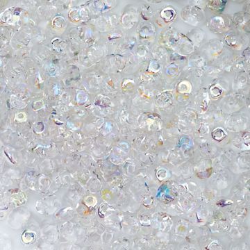 Open in modal - John Bead Czech Glass SuperDuo Two-Hole Beads - Crystal, Aurora Borealis, 22 g vial