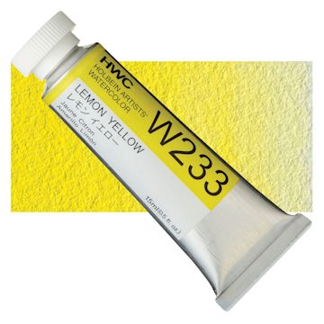 Open in modal - Holbein Artists' Watercolor - Lemon Yellow, 15 ml tube and swatch