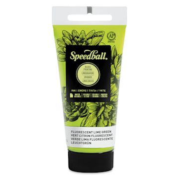 Open in modal -  Speedball Water-Soluble Block Printing Ink - Fluorescent Lime Green, 1.25 oz
